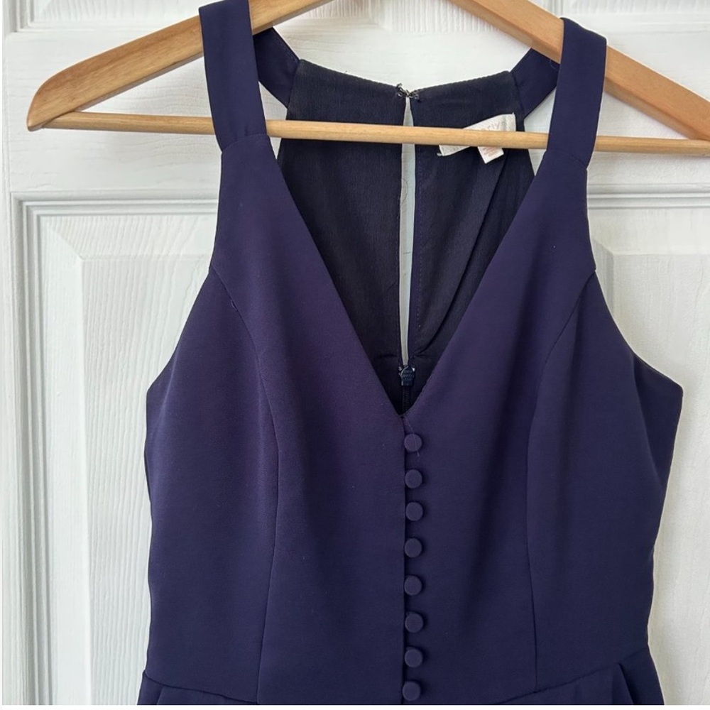 Herlyn Navy Blue Crepe Jumpsuit Women’s XS Small Size 4 EUC